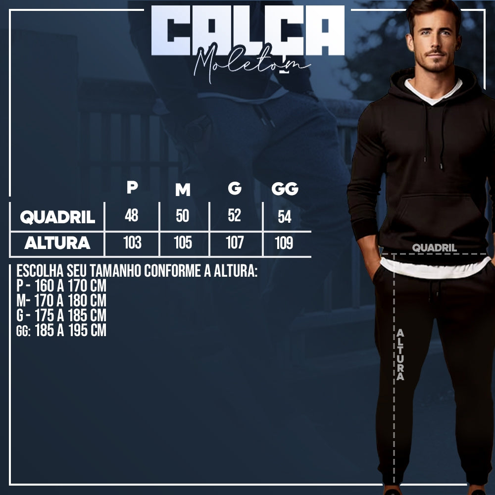 Conjunto Moletom Premium LA Clippers - Blusa Canguru + Calça Jogger Streetwear