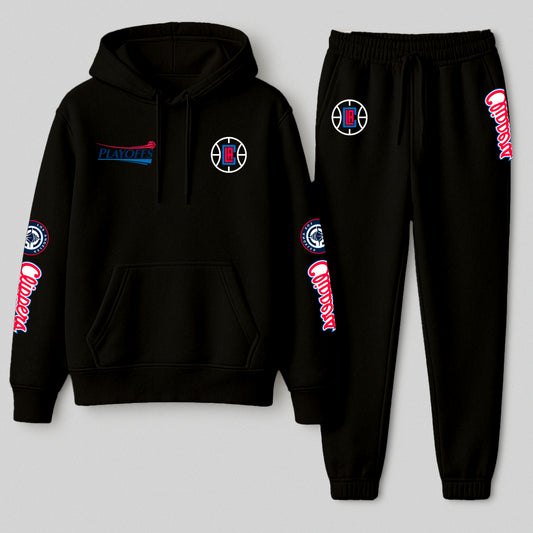 Conjunto Moletom Premium LA Clippers - Blusa Canguru + Calça Jogger Streetwear