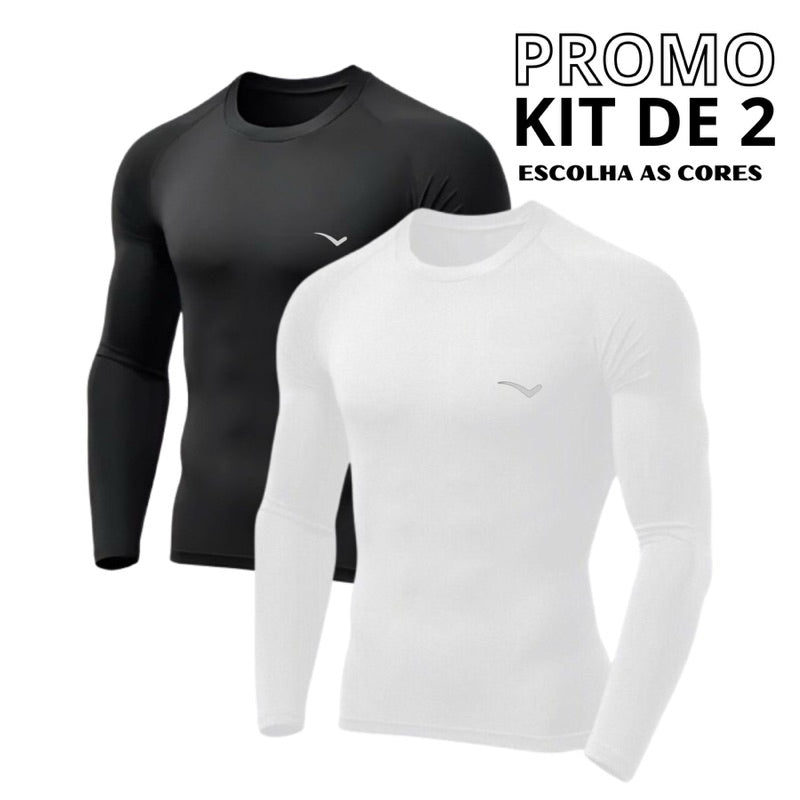 Kit 2 Camisas Térmicas Segunda Pele UV50+ - Performance & Proteção Refletiva