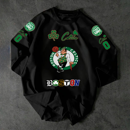 Camiseta Oversized Boston City - Estilo Basquete Americano Retro